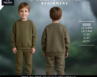 Sweat-joggingset voor kinderen naaipatroon \ downloadbare pdf-naaipatroon | A4 US Letter afdrukbaar | Direct te downloaden