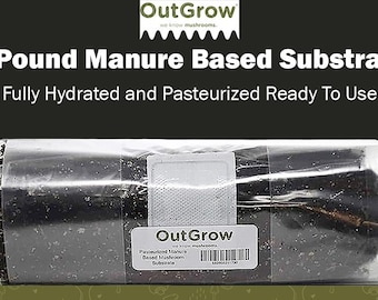 Manure Based Mushroom Substrate | 1 Pound Mushroom Grow Bag | Fully Pasteurized Ready To Use