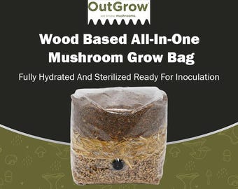 Hardwood All-in-One Mushroom Grow Bag | Wood-Loving Substrate | Out-Grow