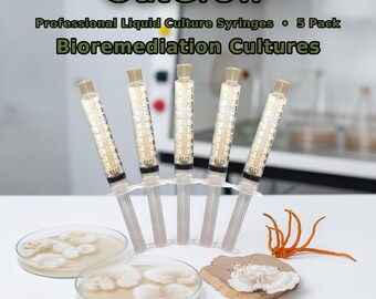 Bioremediation Fungi Liquid Culture Syringes 5 Pack | Mycoremediation Research Species