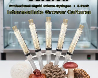 Intermediate Grower Mushroom Liquid Culture Syringes 5 Pack | Lions Mane Reishi Maitake