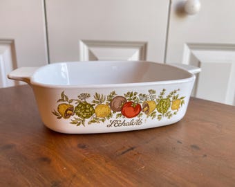 VINTAGE Corning Ware Spice of Life L’Echalote 1 Quart Casserole/A-1-B – No Lid