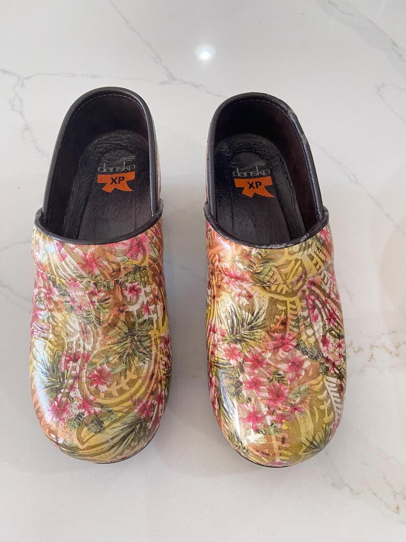 Dansko XP Professional Clogs – Tropical Floral Leather, Size 35 - Etsy