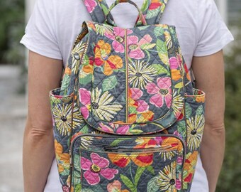 Vera Bradley Far Out Floral Laptop Backpack Quilted Tech Bag School Travel VERA BRADLEY QUILTED laptop BACKPACK Modern FLORAL PINK 7  main image 3