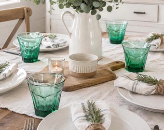 Vintage GORGEOUS JADE ANCHOR Emerold Green Glasses Set 4 – Tumblers Juice