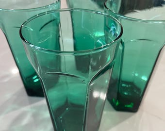 Vintage GORGEOUS JADE ANCHOR Green Glasses Set 4 – Tumblers 16 Oz.