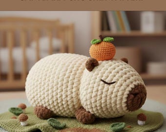 Padrão de crochê de capivara, amigurumi de pelúcia fofo sem costura, projeto fácil e rápido, presente para ela, decoração para casa em PDF, download digital instantâneo.