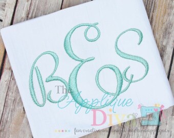 Pretty Simple Monogram Embroidery Font