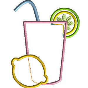 Summer Lemonade Embroidery Design Machine Applique image 2