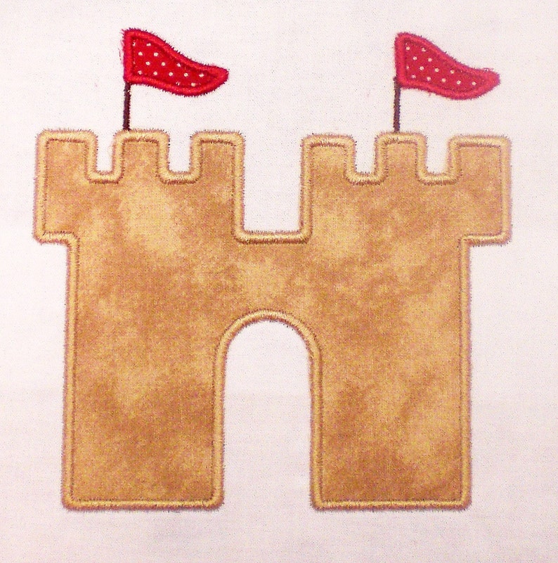 Summer sand castle embroidery design applique  etsy Summer sand castle embroidery design applique  etsy