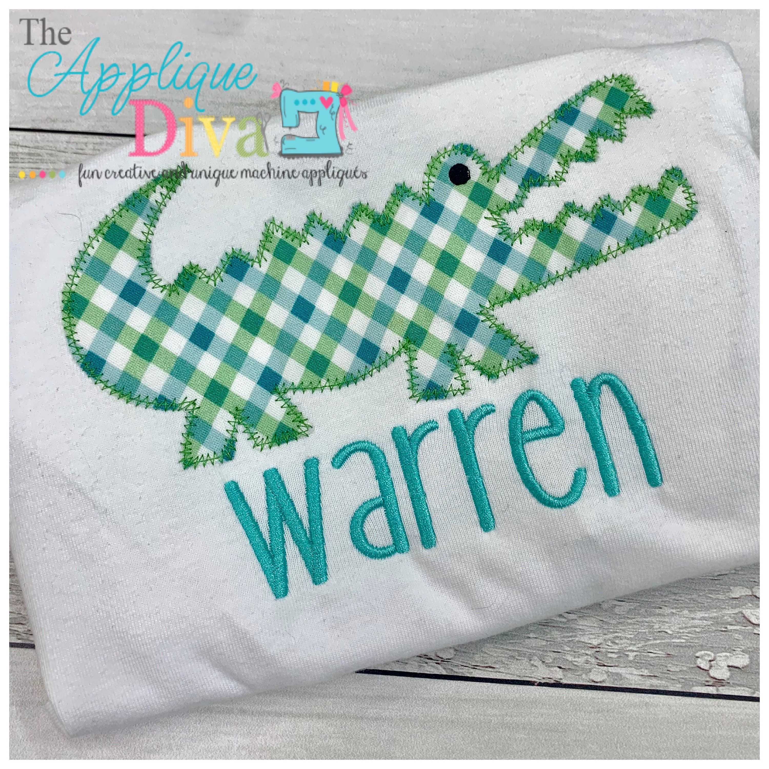 Alligator Zigzag Stitch Summer Digital Embroidery Design Machine Applique