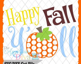 Happy Fall Y'all SVG DXF File