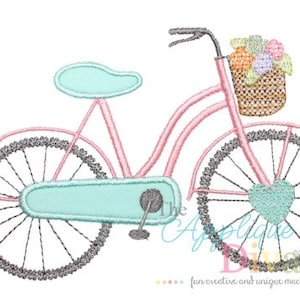 Summer Girly Bike Digital Embroidery Design Machine Applique