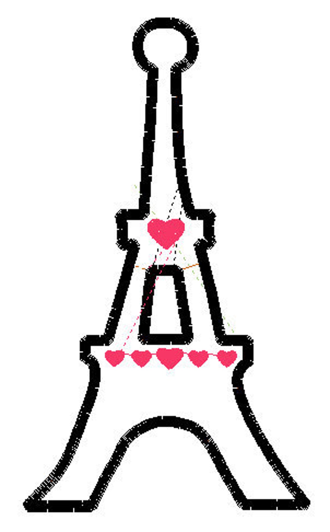 Paris eiffel tower embroidery design machine applique  etsy