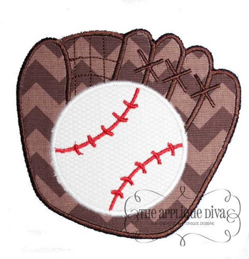 Summer Baseball and Glove Digital Embroidery Design Machine Etsy