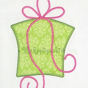 Simple Christmas Present Embroidery Design Machine Applique