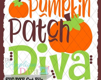Fall Pumpkin Patch Diva SVG DXF File