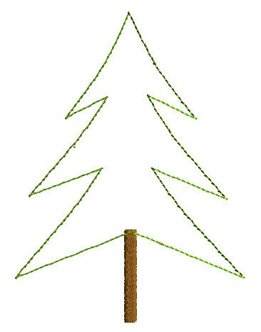 Christmas Simple Tree Raggy and Zig Zag Embroidery Design - Etsy