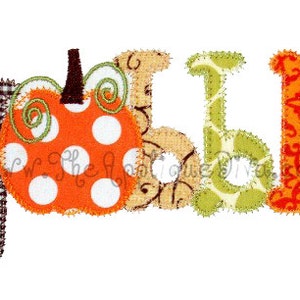 Thanksgiving Gobble Word Digital Embroidery Design Machine Applique