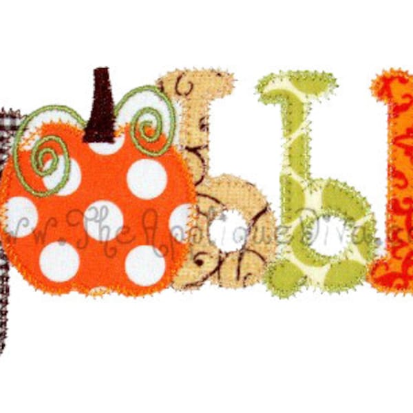 Thanksgiving Gobble Word Digital Embroidery Design Machine Applique