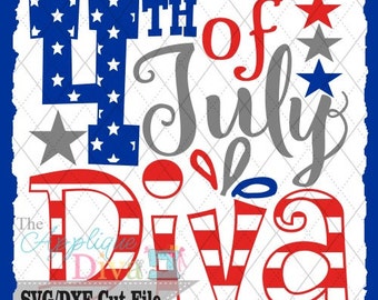 4th of July Diva Yall  SVG/DXF cutting file