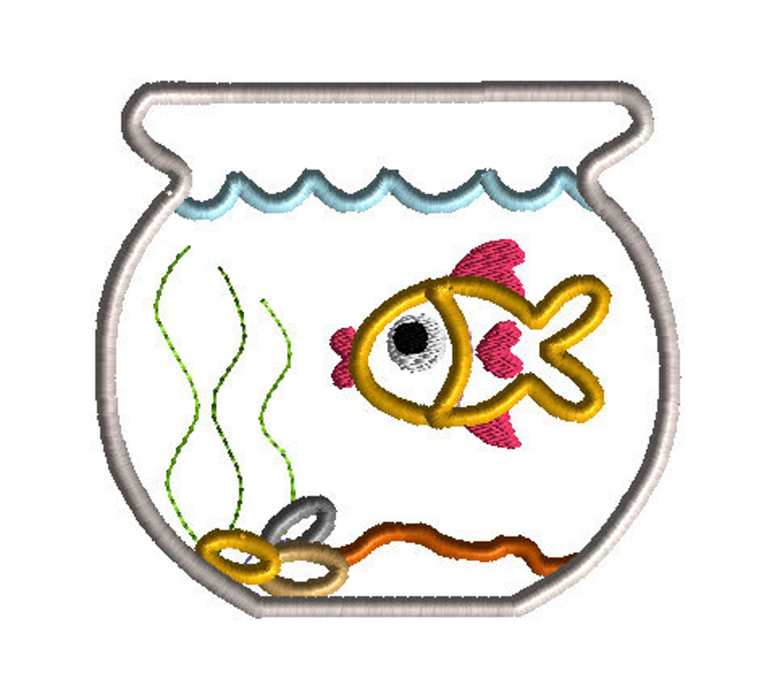 Fish Bowl Embroidery Design Machine Applique - Etsy