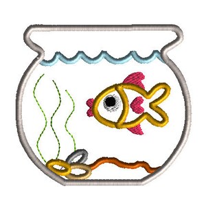 Fish Bowl Embroidery Design Machine Applique - Etsy