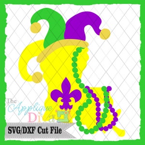 Mardi Gras Jester Louisiana plik SVG/DXF zdjęcie 2