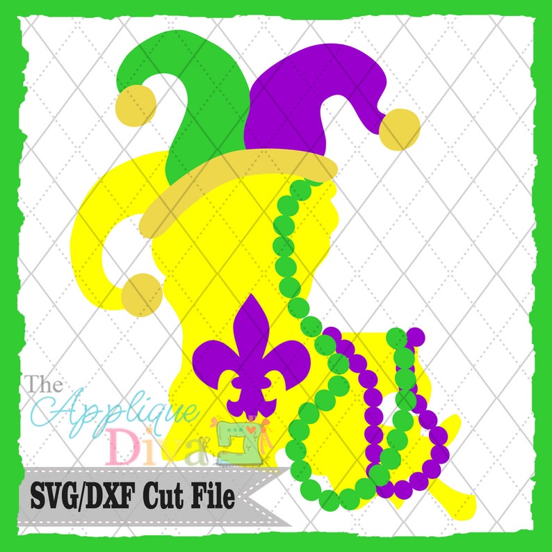 Mardi Gras Jester Louisiana SVG/DXF file image 2
