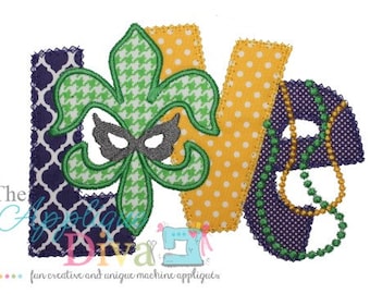 Mardi Gras Princess Embroidery Design Machine Applique