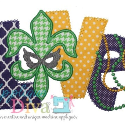 mardi gras princess embroidery design