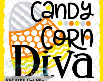 Halloween Candy Corn Diva SVG DXF File