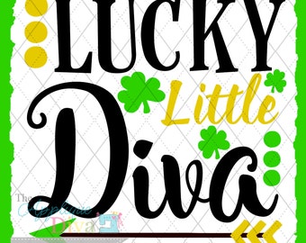 St Patrick's Day Lucky Little Diva SVG/DXF cutting file