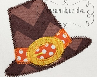 Fall Thanksgiving Pilgrim Hat Digital Embroidery Design Machine Applique