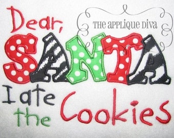 Christmas I ate the Cookies  Digital Embroidery Design Machine Applique