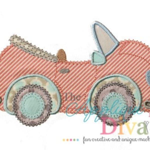 Summer Convertible Bug Car Digital Embroidery Design Machine Applique