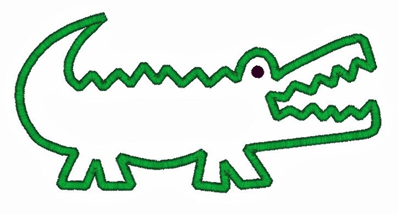 Alligator Machine Embroidery Design Applique image 2