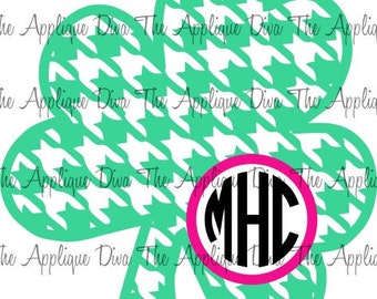 St Patricks Day Monogram Clover SVG/DXF cutting file