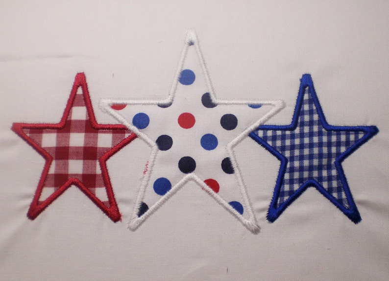 4th Of July 3 Star Monogram Embroidery Design Applique Etsy
