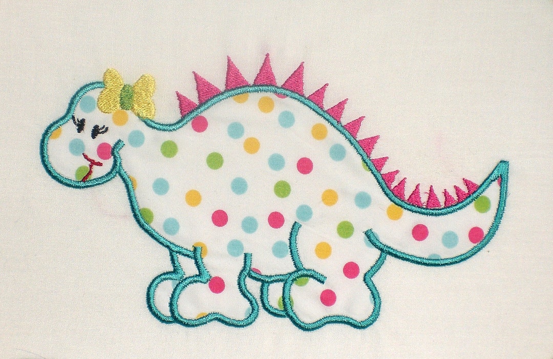 Dinosaur Girl Embroidery Design Machine Applique - Etsy