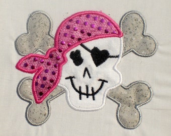 Cute Girl Pirate Embroidery Design Machine Applique