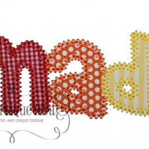 Madison Font Embroidery Design Machine Applique Letters