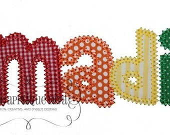 Madison Font Embroidery Design Machine Applique Letters