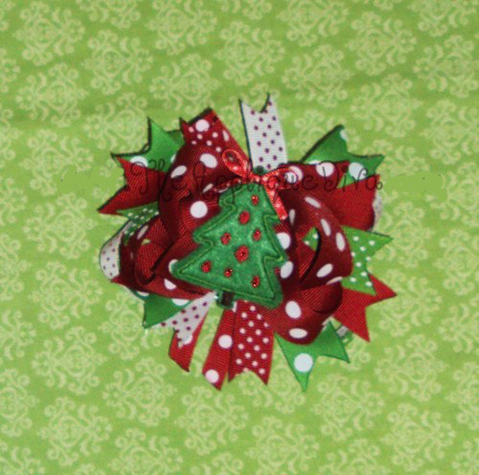 Christmas Tree Hair Bow Center Embroidery Design Machine Etsy