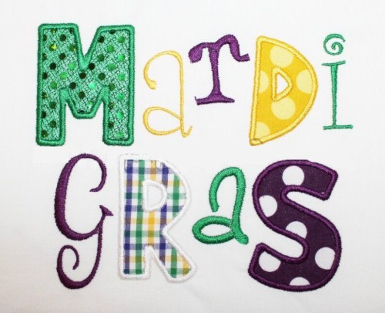 mardi gras applique iron on