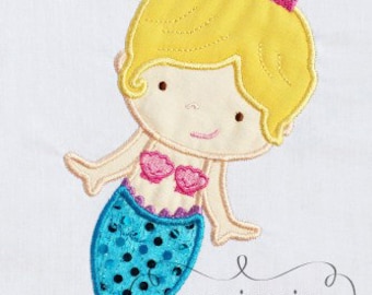 Mermaid  Embroidery Design Machine Applique