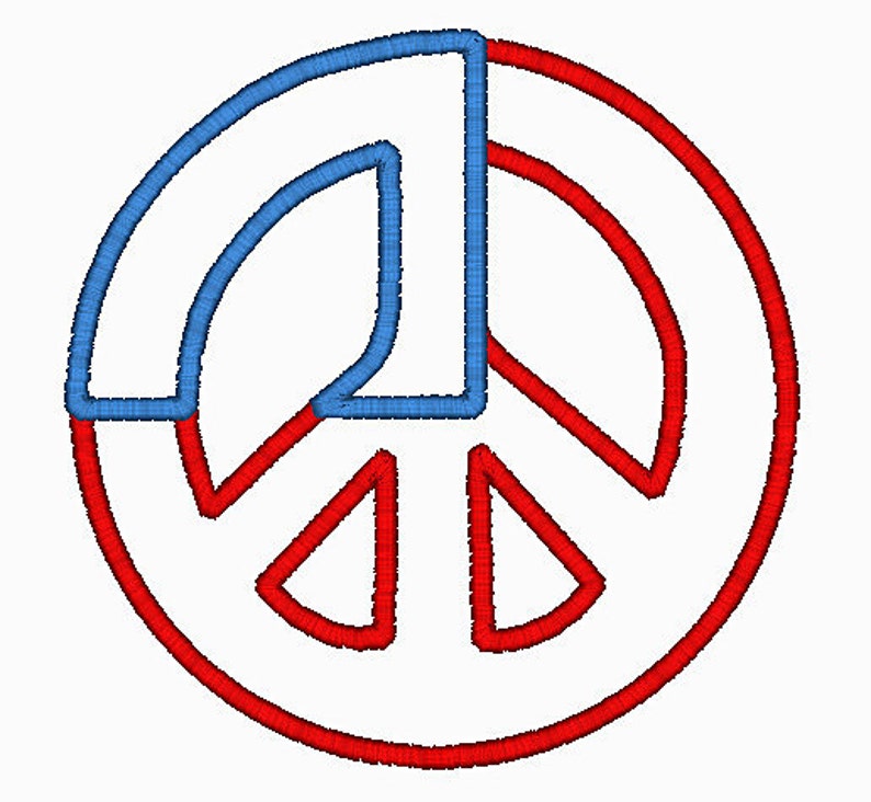 4th of july peace sign flag jessecmault design applique  etsy