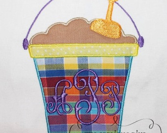 Summer Simple Sand Pail Embroidery Design Machine Applique