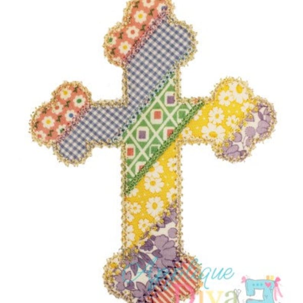 Easter Shabby Patchwork Cross Digital Embroidery Design Machine Applique