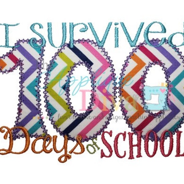 100 Days of School Embroidery Design - Etsy